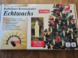 Kabellose LED-Christbaumkerzen aus Echtwachs – 10-teilig