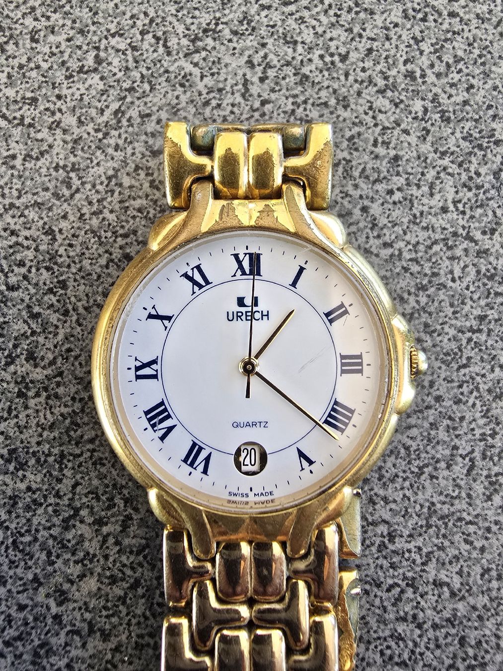 Uhren: Armbanduhr URECH Quartz Goldfarben Datum  – Gebraucht aus Domat/Ems von Coc87 1