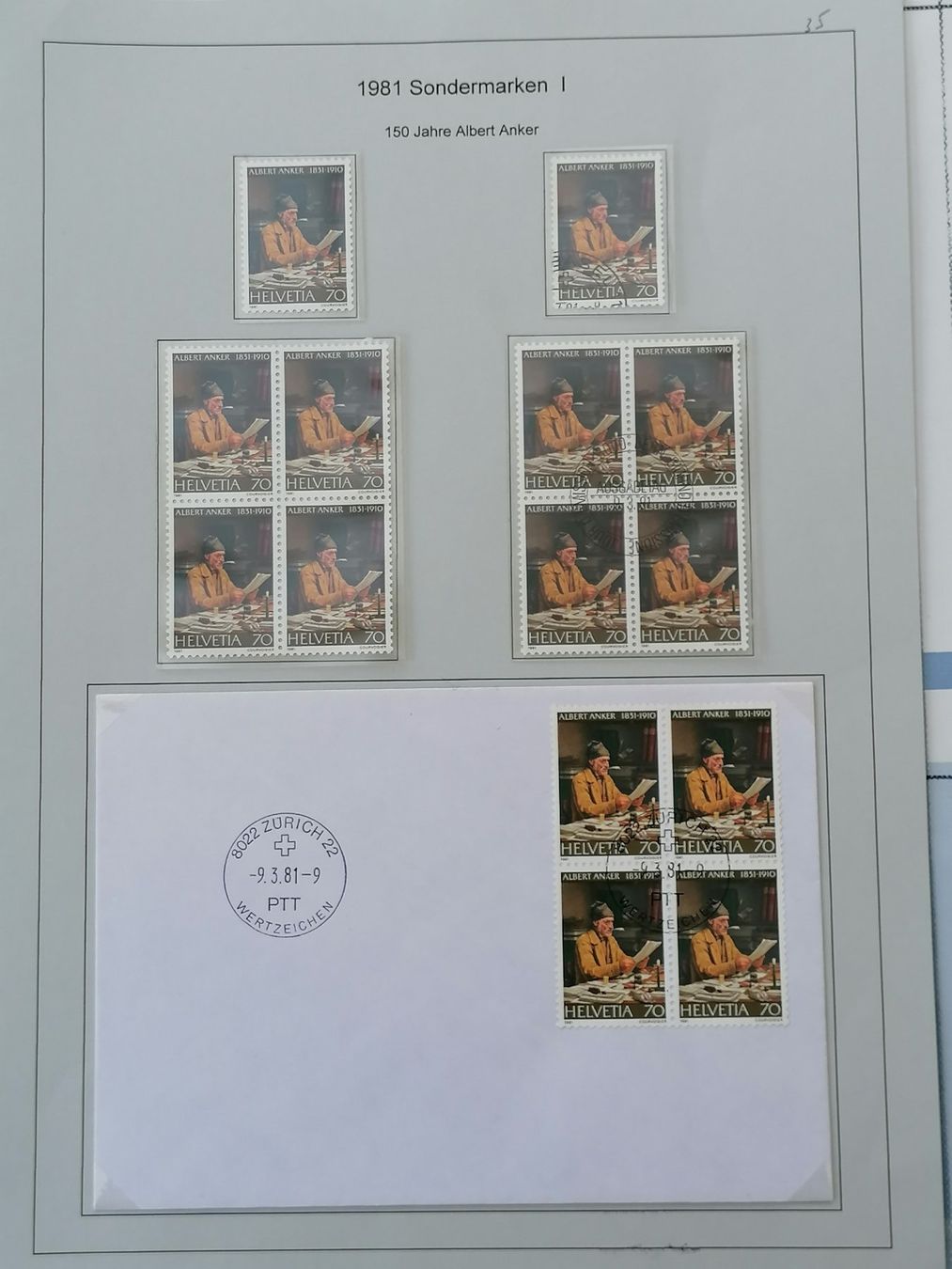 Tutti i francobolli: Albert Anker viele Briefmarken, Maximumkarten & Briefe – Usato da Wangen an der Aare venduto da Ute 1