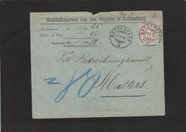 Rothenburg LU auf SBK Nr. 64 A , 17.ll.1892 nach Malters