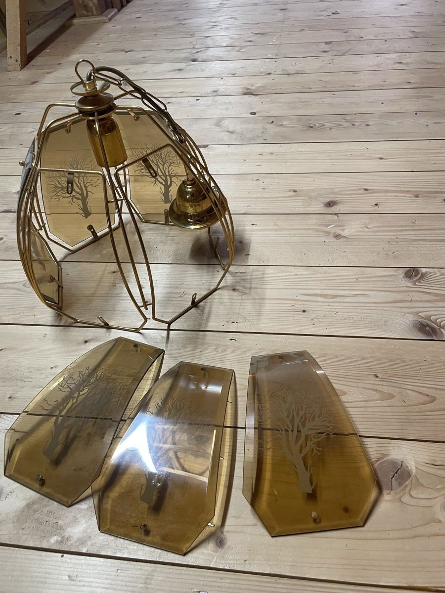 Kronleuchter & Deckenlampen: Hängelampe Messing Glas Baumdekor vintage  – Gebraucht aus Luzern von Sandro_299