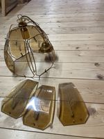 Hängelampe Messing Glas Baumdekor vintage 