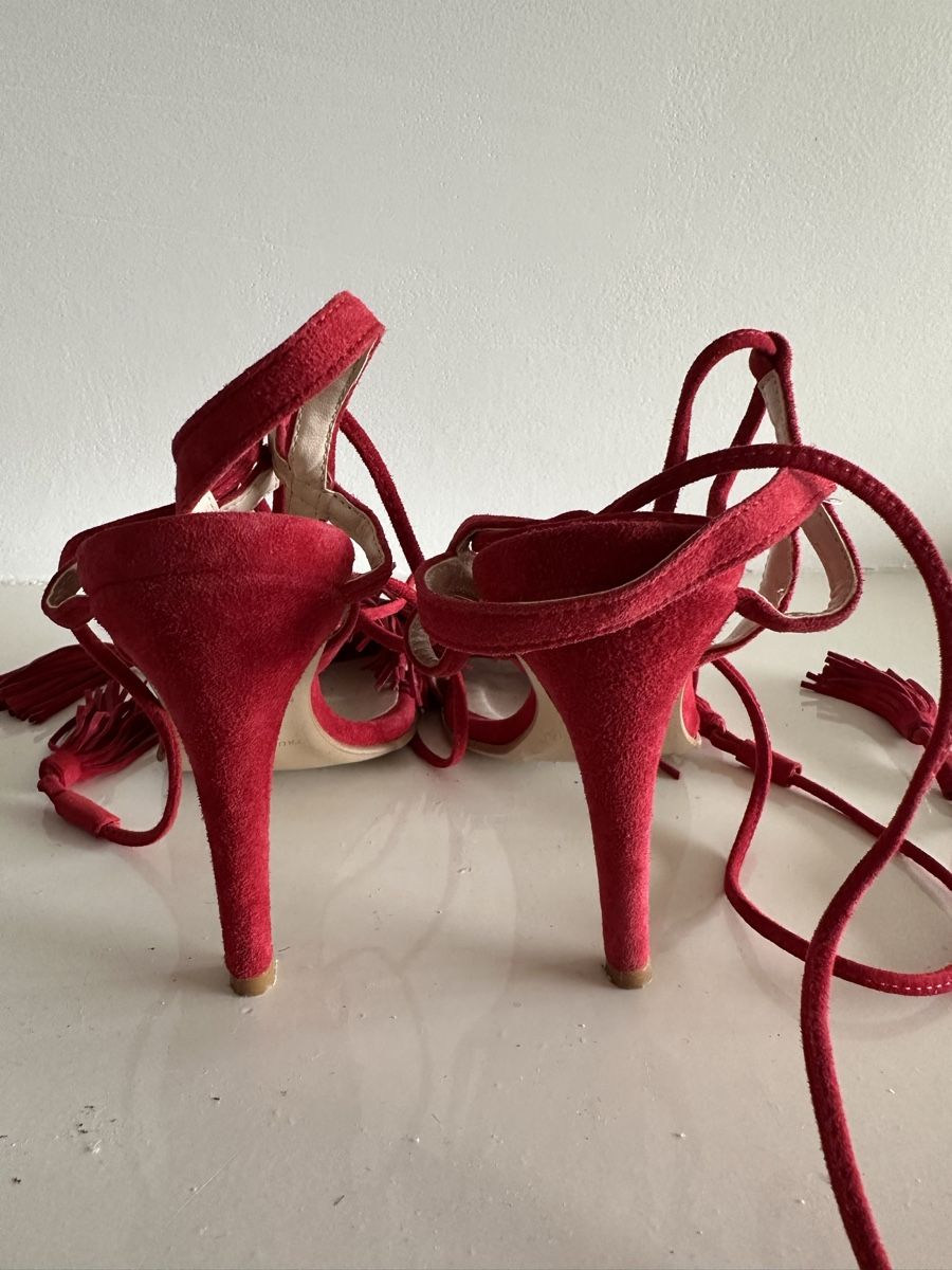 Trussardi Scarpe da donna: Trussardi red suede sandals size 39 – Usato da Genève venduto da cat2310 1