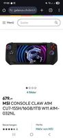 MSI Claw A1M-225 Windows 11 Gaming Handheld 1TB NEU GARANTIE
