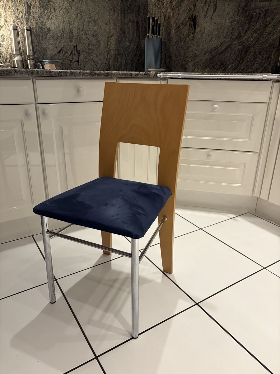 Sedie: Designer Stuhl Holz Chrom Alcantara  – Usato da Cham venduto da Manilu