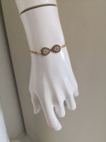 🤩ZARA INFINITY-ARMBAND MIT STRASS SCHWARZ-GOLD NEU