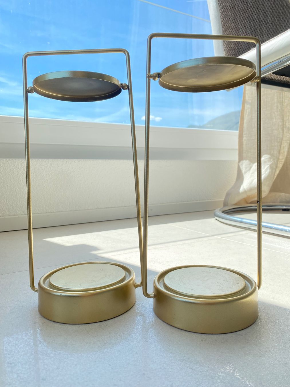 Lanterne: 2 goldene Laternen ohne Glaszylinder – Usato da niederbipp venduto da Esbenz 1
