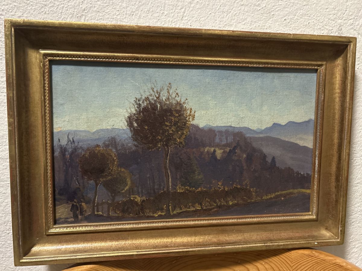 Dipinti: Ölgemälde, Landschaft mit Bäumen, gerahmt, Vintage. – Usato da Glarus venduto da KunstWerkEr-LS87 2