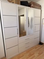 Kleiderschrank weiss mit Spiegel Türe und Schubladen