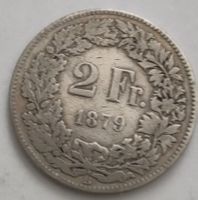 Münze 2 Fr. 1879 guter Zustand