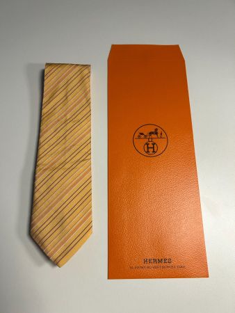 Hermès Taffet Streifen Krawatte