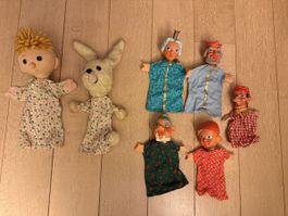 7 marionnettes anciennes vintage années 60