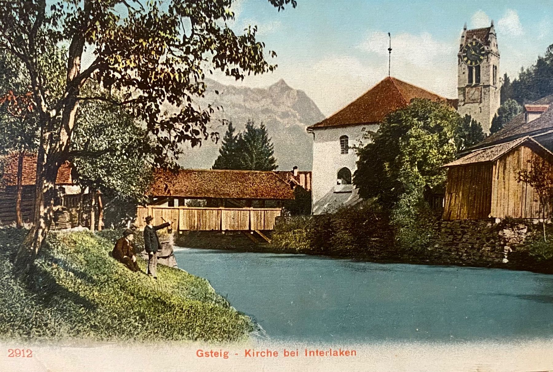 Cartoline postali: GSTEIG - Kirche bei Interlaken - Berner Oberland – Usato da Root venduto da ENGLAND-TREASURES 1
