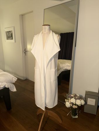 Sommerlicher, weisser, langer Cardigan, Gr. 38