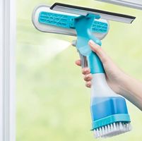 3in1 Fensterreiniger Sprühflasche Wischer Mikrofaser Neu