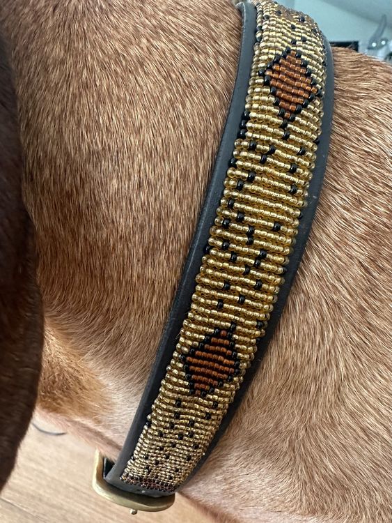 Leine Mit Perlen – WHITE LUMIBEADS, Stahlseil Mit Acrylperlen, 48 Cm, Belastbar Bis 50 Kg, Stylischer Hundezubehör