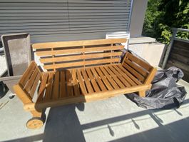 Gartenbank aus FSC Holz leichte Gebrauchsspuren