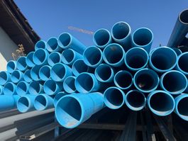 PVC-Rohr Ø 63 mm, blau, 16 bar, Wandstärke 4.7 mm