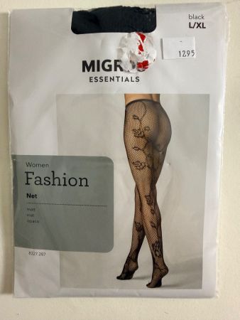 MIGROS Essentials, Netzstrumpfhose Ranken, Gr. L/XL, Schwarz