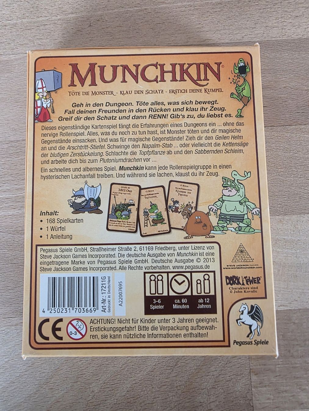 Pegasus Spiele Giochi: Munchkin Kartenspiel 1-8 – Usato da Oberstammheim venduto da kuechenhelfer 1