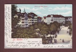 ST. GALLEN - Markt und Hotel Hecht - 1903
