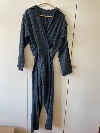 Vintage Jumpsuit/Overall kariert, (Seersucker) Gr. S