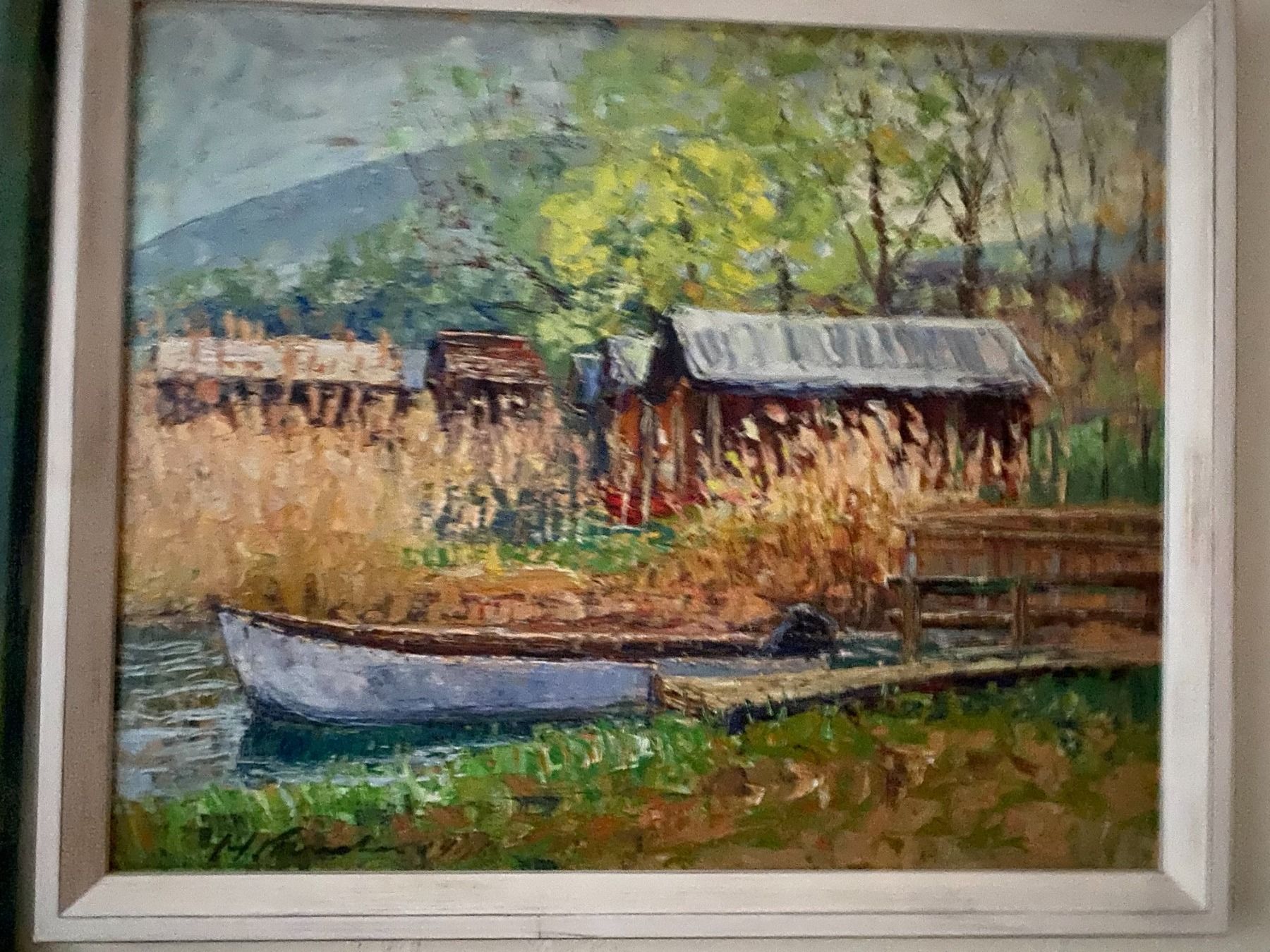 Dipinti: Frühling am Seeufer, unl.signiert, dat. – Usato da Zürich venduto da eileenchen1 8
