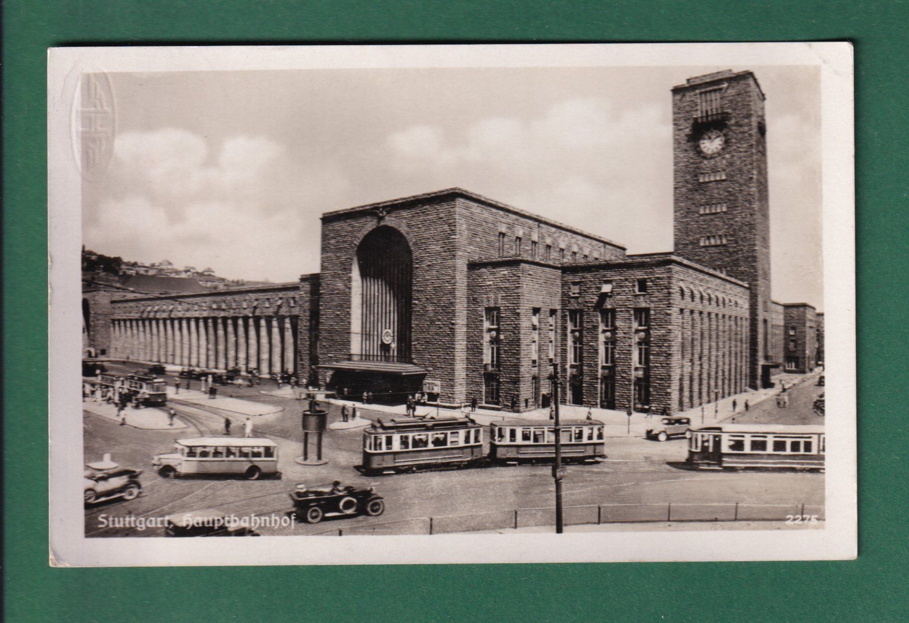 Cartoline postali: STUTTGART - Hauptbahnhof - tram - 1939 – Usato da Pully venduto da nicecards-shop