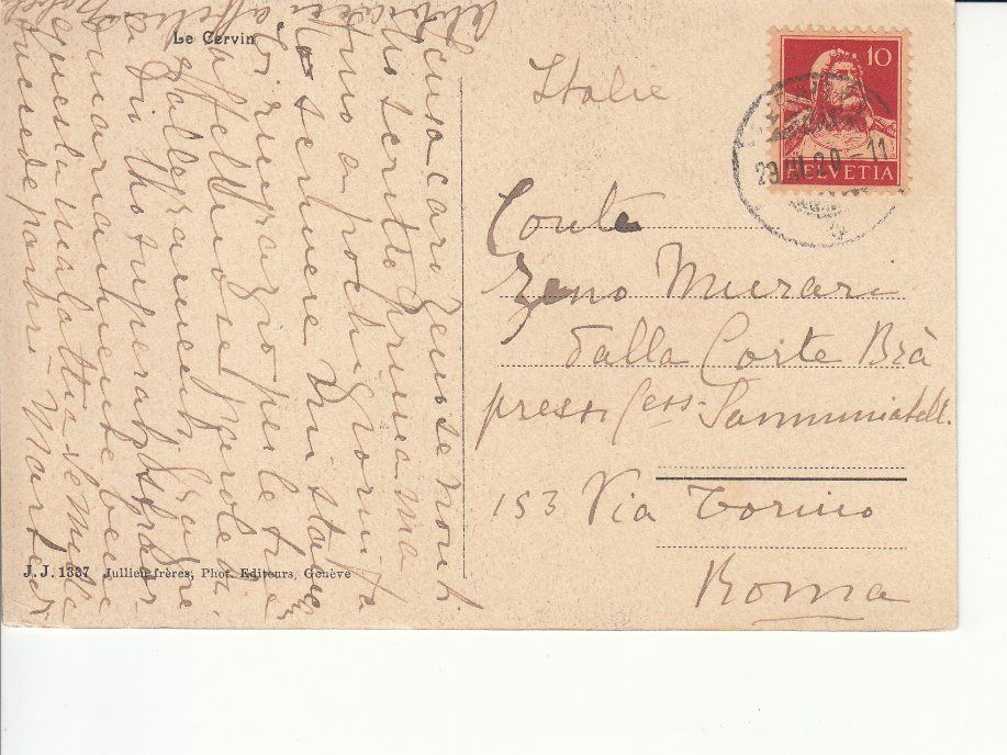 Cartoline postali: Matterhorn 1920 – Usato da Bürglen TG venduto da StampGraf 1