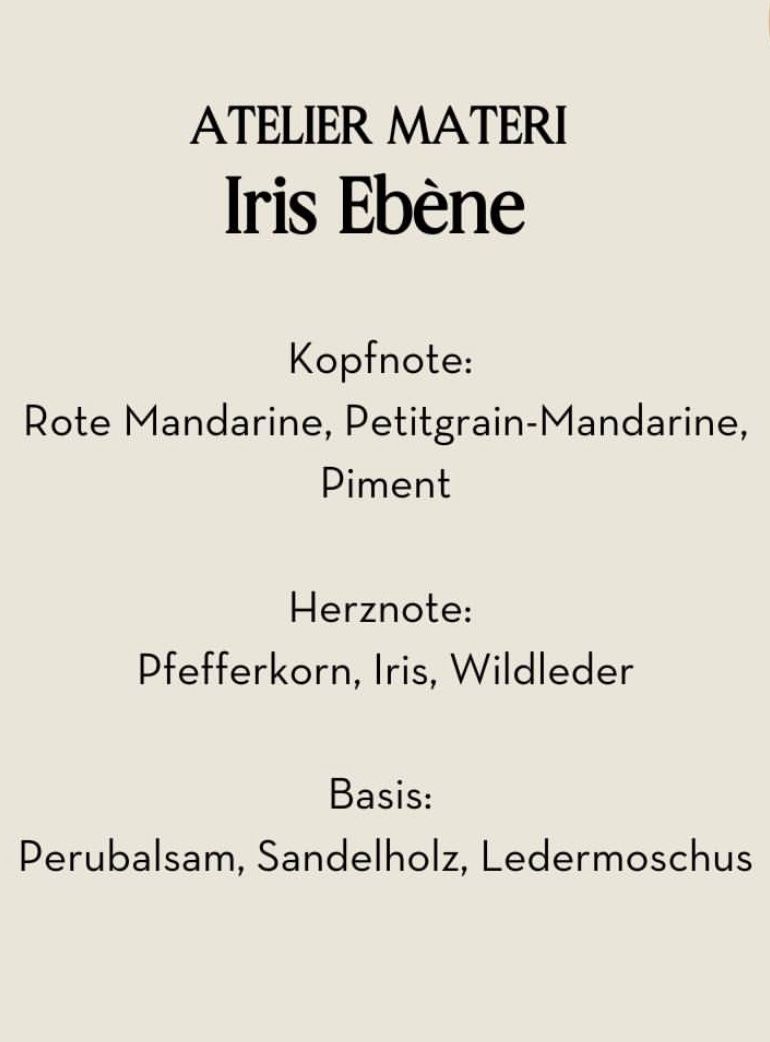 Profumi & Eau de Toilette: Original Atelier Materi, Iris Ébène, EdP, neu, 100ml – Nuovo (secondo la descrizione) da Aarburg venduto da flacon05 8