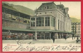 Montreux - La gare - Bahnhof mit Kutschen - 1903