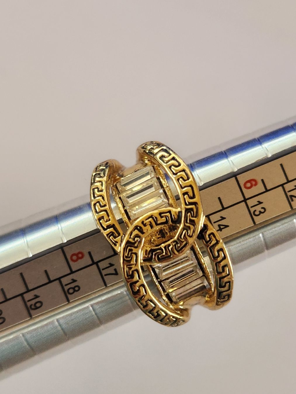 Anelli: Goldring Gr. 54-55 mit Zirkonia, Statement Ring, Vintage Loo – Usato da St. Gallen venduto da GIULESGG 8