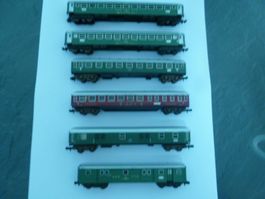 Minitrix 6x Waggons Spur N
