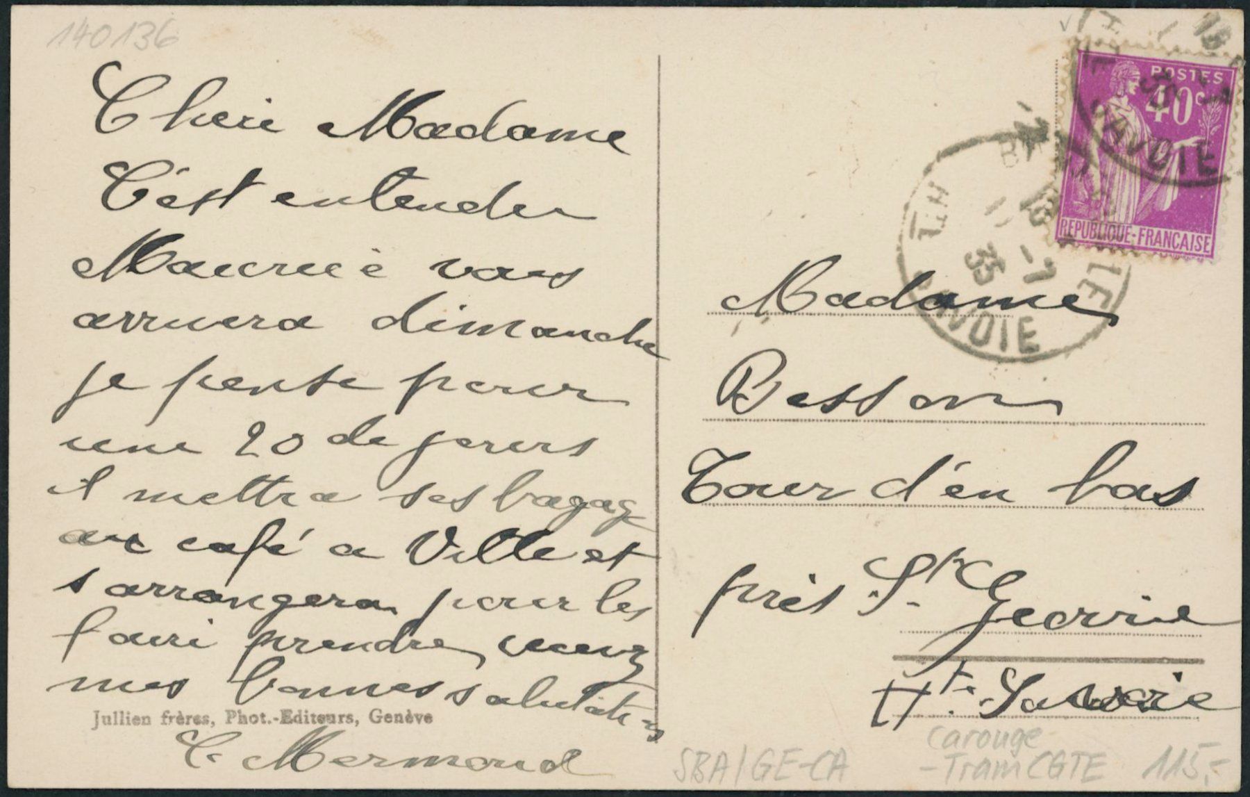 Cartes postales: GE Carouge - Tram CGTE – D'occasion à Schindellegi par dolpitz 1