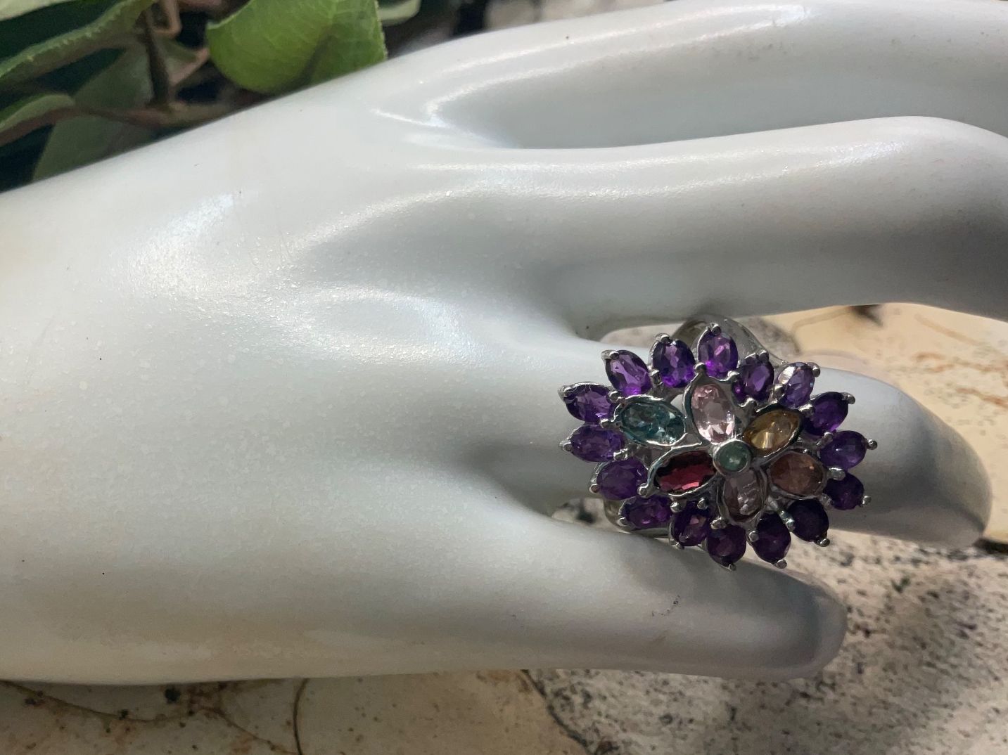 Anelli: Statementring Silber mit Turmalin, Amethyst, Smaragd – Nuovo (secondo la descrizione) da Luzern venduto da S.Kern01
