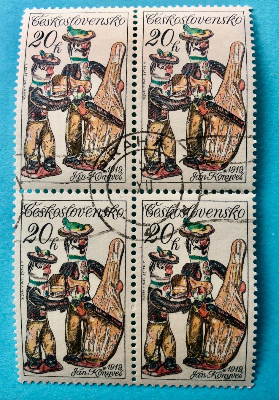 Tutti i francobolli: Briefmarken aus  Tschechoslowakei  4er Block gestempelt  – Usato da Aarau venduto da Angi-007