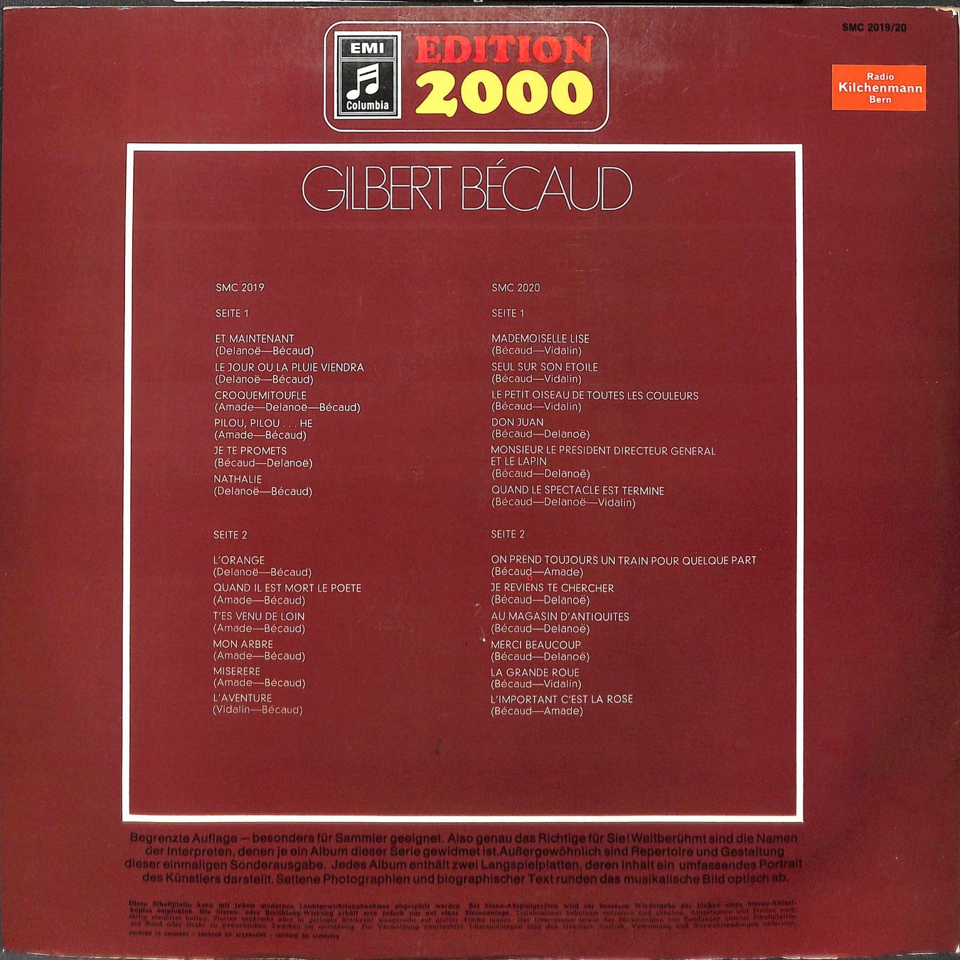 Dischi in vinile: LP: Gilbert Becaoud - Edition 2000  2LPs – Usato da Trimmis venduto da Dres2 1
