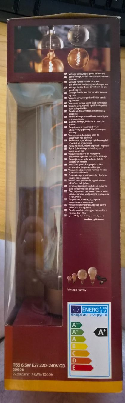 Philips Lampade: Philips LED Lampe Vintage Flame T65 6.5W E27 neu – Nuovo e nell'imballaggio originale da Münchenbuchsee venduto da mausi1966 1