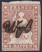 22C, mit Schreibschriftstempel WYL (Schlosswil BE), Befund