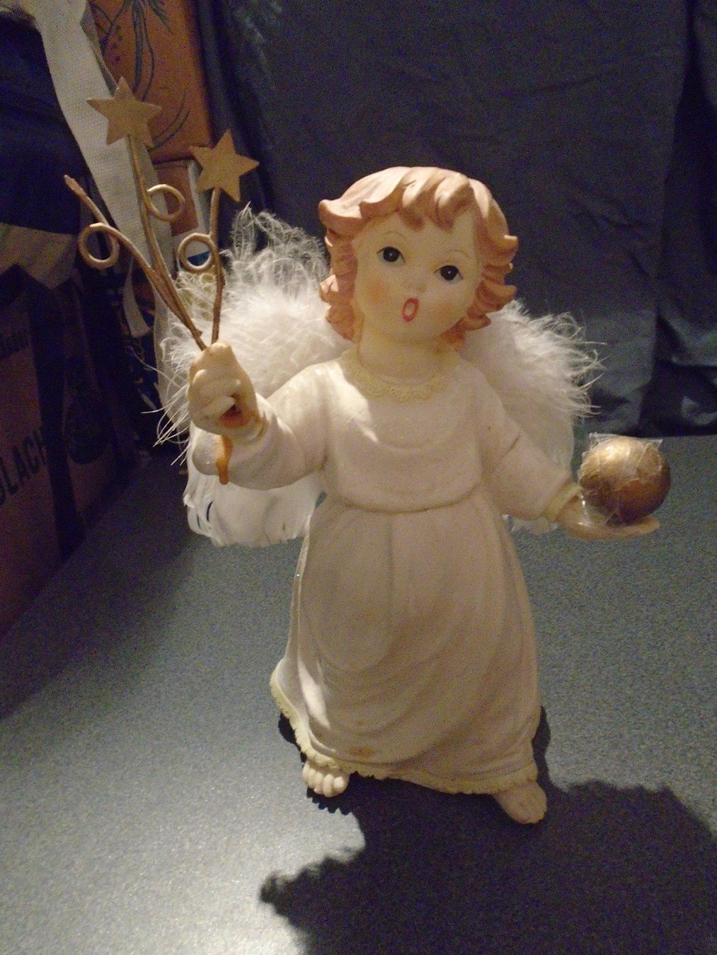 Statuette: Engel mit Kugel und Stab mit Sternen – Usato da Zürich venduto da abraxas1291