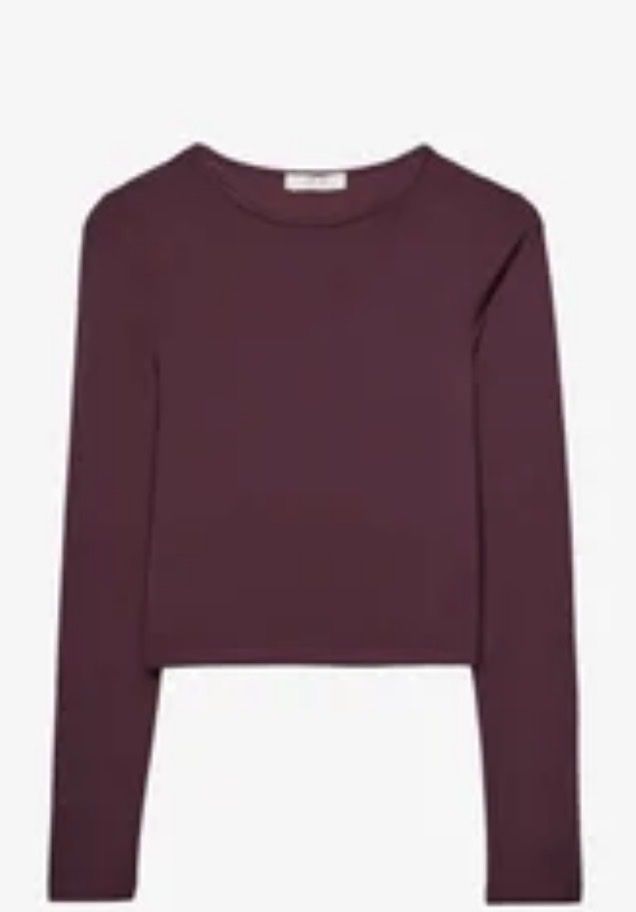 Stradivarius Pullover & Sweatshirts: Stradivarius Langarmshirt Gr. M bordeaux – Gebraucht aus St. Gallen von raphaela_99 1