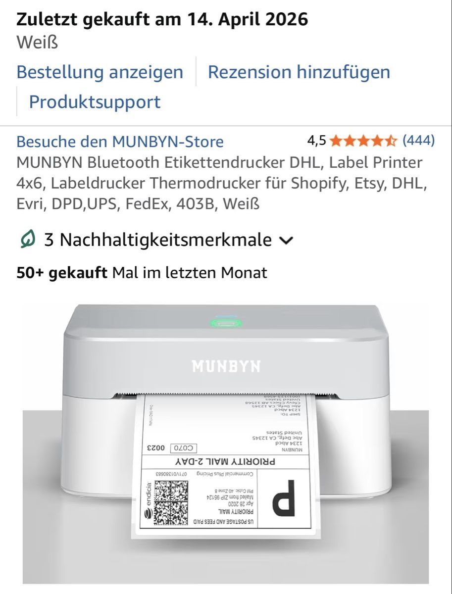 Drucker: Bluetooth Thermo Etikettendrucker inkl. Etiketten – Neu (gemäss Beschreibung) aus Hinwil von Anngeblich0815