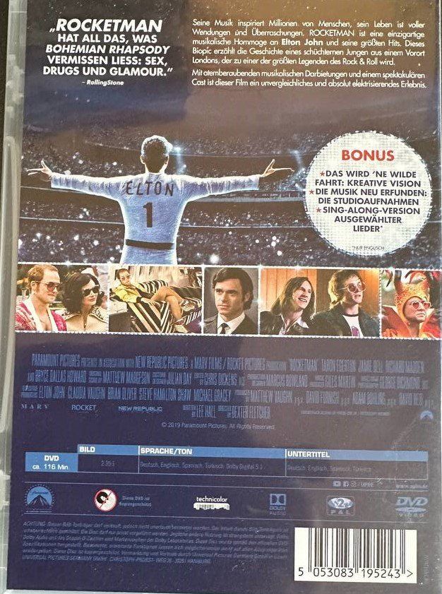 Tutti i DVDs: DVD Rocketman Elton John Top Zustand – Usato da Beringen venduto da Mantafisch1 1
