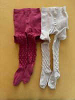 Schmucke weisse + rosa Strumpfhose, Gr. 110-116