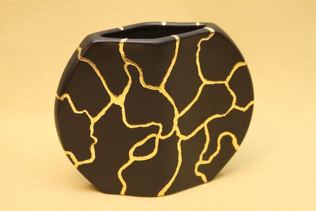 Vasi & Recipienti: Vase schwarz, Kintsugi – Usato da Muri b. Bern venduto da rasastro 3