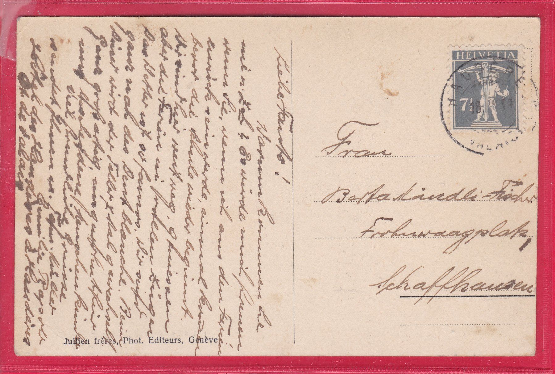 Cartoline postali: ENTERREMENT À EVOLÈNE, 18.7.1919 – Usato da Oberrieden venduto da Gebirgsstelze 1