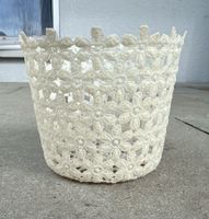 Neu! Weisser Häkel Übertopf Blumentopf Deko Vintage