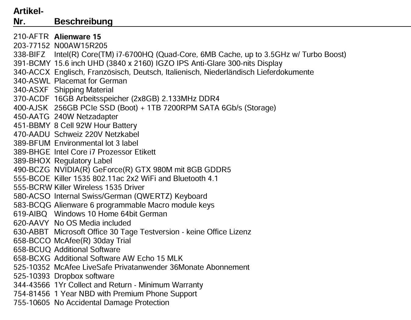 Alienware Notebooks: Alienware 15 R2 Laptop – Gebraucht aus Oberwil-Lieli von ticino122 9