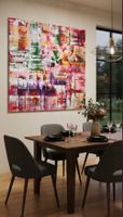 Gemälde " Farbige Spuren" handmade 100×100×4