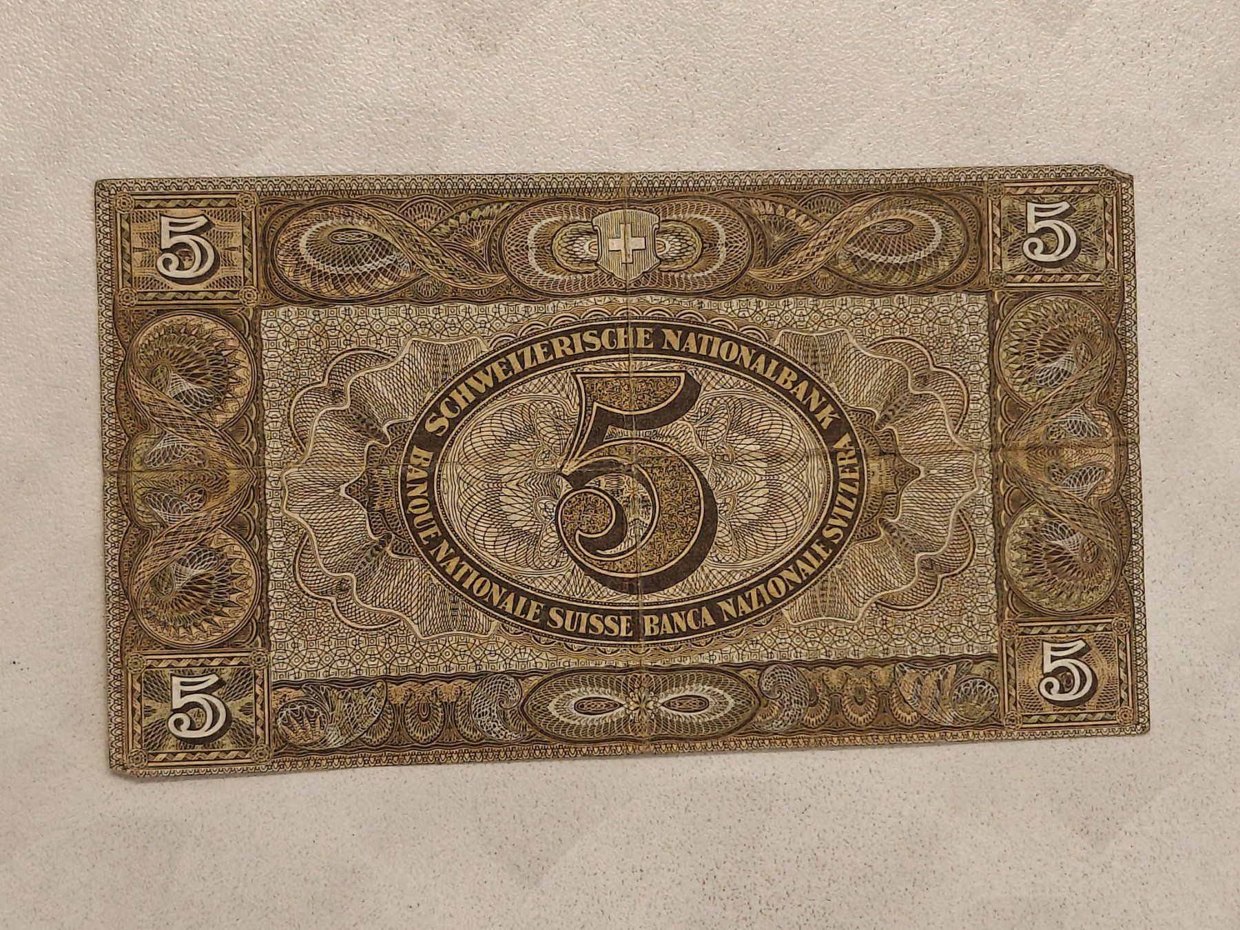 Banconote: 5 Franken Banknote gebraucht 1951 – Usato da Bad Zurzach venduto da Agia 1